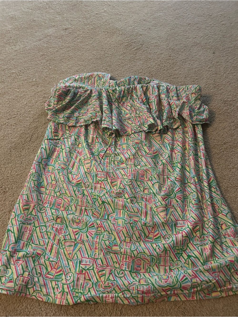 Lilly Pulitzer Strapless Ruffle Top